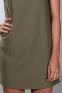 Crew Neck  Plain  Sleeveless Casual Dresses