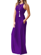 Load image into Gallery viewer, Round Neck Maxi Dress