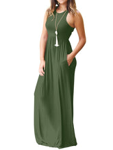 Load image into Gallery viewer, Round Neck Maxi Dress