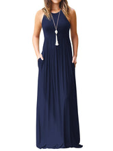 Load image into Gallery viewer, Round Neck Maxi Dress