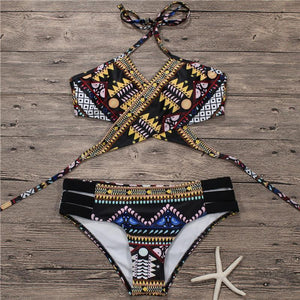 Sexy Ethnic Style Printing Bikini