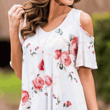 Load image into Gallery viewer, Round Neck  Patchwork Print Blouses