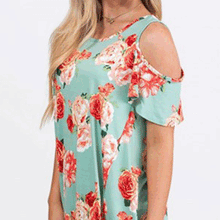 Load image into Gallery viewer, Round Neck  Patchwork Print Blouses