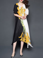 Load image into Gallery viewer, Round Neck  Printed Maxi Dress