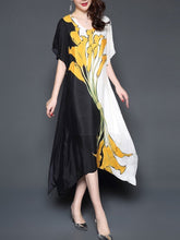 Load image into Gallery viewer, Round Neck  Printed Maxi Dress