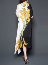 Load image into Gallery viewer, Round Neck  Printed Maxi Dress