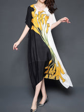 Load image into Gallery viewer, Round Neck  Printed Maxi Dress