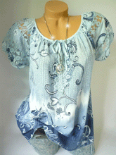 Load image into Gallery viewer, V Neck  Decorative Lace  Patchwork Print Blouses