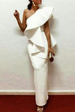 Load image into Gallery viewer, White Chic One Shoulder Bodycon Dress