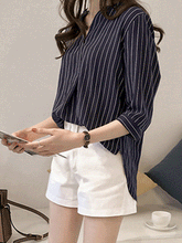 Load image into Gallery viewer, V Neck  Stripes Blouses