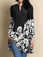 Load image into Gallery viewer, V Neck  Print Blouses