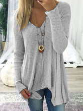 Load image into Gallery viewer, V-Neck  Asymmetric Hem Sweaters