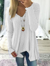 Load image into Gallery viewer, V-Neck  Asymmetric Hem Sweaters