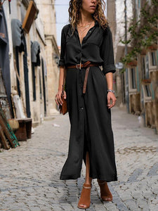 Flash Sale Fashionable Loose Long Sleeved Maxi Casual Dress