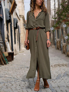 Flash Sale Fashionable Loose Long Sleeved Maxi Casual Dress