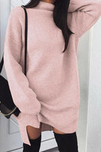 Load image into Gallery viewer, High Neck Batwing Sleeve Casual Sweater Dresses