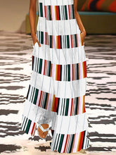 Load image into Gallery viewer, Fashion V Neck Colorful Striped Casual Maxi Dress