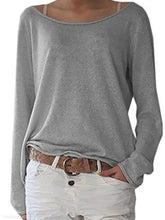 Load image into Gallery viewer, Round Neck  Plain Long Sleeve T-Shirts