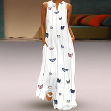 Load image into Gallery viewer, Butterfly Printed Casual Maxi Dress