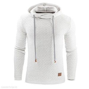 Fashion Plain Jacquard Weave Hoodie