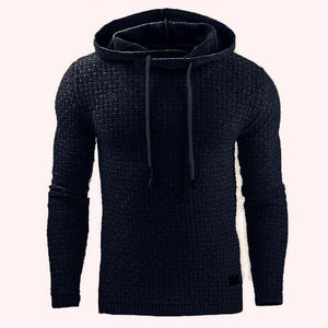 Fashion Plain Jacquard Weave Hoodie