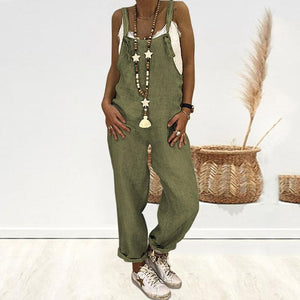 Loose Casual Linen Cotton Jumpsuit