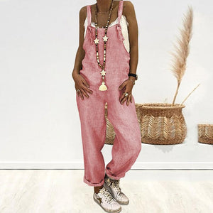 Loose Casual Linen Cotton Jumpsuit