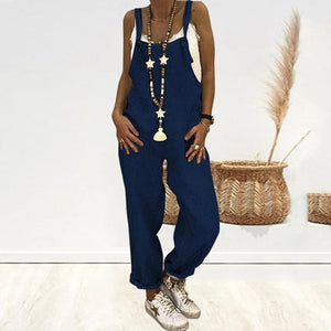 Loose Casual Linen Cotton Jumpsuit