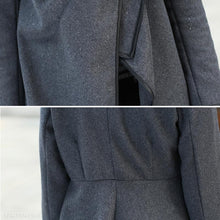 Load image into Gallery viewer, Turtle Neck Front Wrapped Zipper Trench Coat