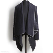 Load image into Gallery viewer, Turtle Neck Front Wrapped Zipper Trench Coat