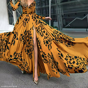 Long Sleeved V-Neck Diana Fall Maxi Dress