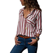 Load image into Gallery viewer, Multi Color Stripe Printed Long Sleeve Shirts