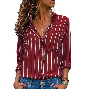 Multi Color Stripe Printed Long Sleeve Shirts