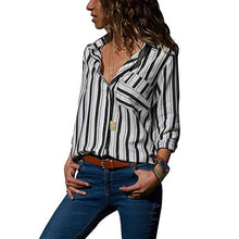 Load image into Gallery viewer, Multi Color Stripe Printed Long Sleeve Shirts