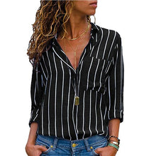 Load image into Gallery viewer, Multi Color Stripe Printed Long Sleeve Shirts