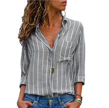 Load image into Gallery viewer, Multi Color Stripe Printed Long Sleeve Shirts