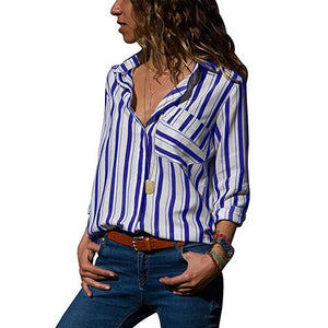 Multi Color Stripe Printed Long Sleeve Shirts