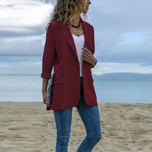 Fashion Lapel Long Sleeve Pocket Jacket