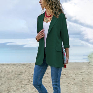 Fashion Lapel Long Sleeve Pocket Jacket