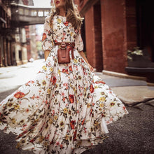 Load image into Gallery viewer, Stylish Elegant Floral Print Half Sleeve Maxi Dresses