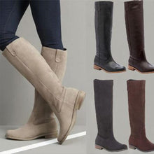 Load image into Gallery viewer, Plain  Flat  Velvet  Round Toe  Casual  Knee High Flat Boots