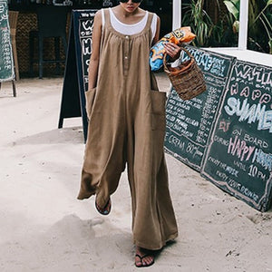 Fashion Plain Sleeveless Jumpsuit