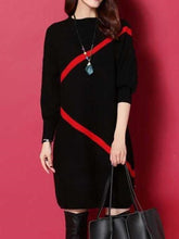 Load image into Gallery viewer, Round Neck  Printed Sweater Dress