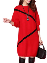 Load image into Gallery viewer, Round Neck  Printed Sweater Dress