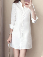 Load image into Gallery viewer, Button Down Collar  Single Breasted  Plain Shift Dress