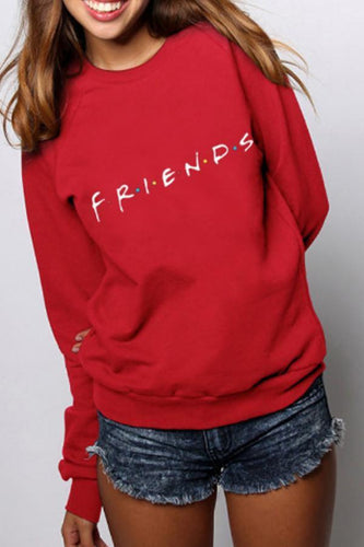 Round Neck  Letters  Sweatshirts