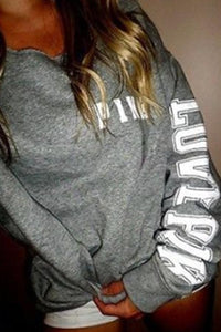 Hooded Letters Casual Hoodies