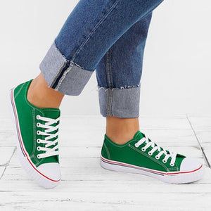 Plain  Flat  Criss Cross  Round Toe  Casual Sneakers