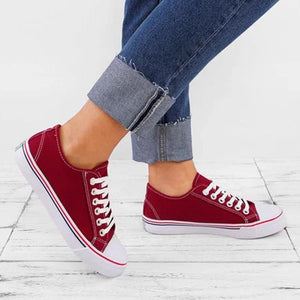 Plain  Flat  Criss Cross  Round Toe  Casual Sneakers