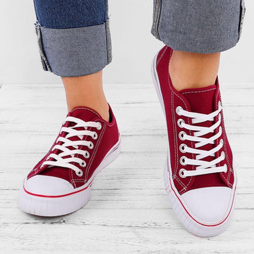 Plain  Flat  Criss Cross  Round Toe  Casual Sneakers